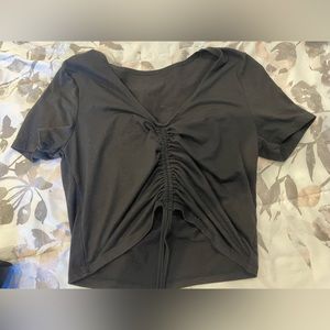 Black rouched crop top